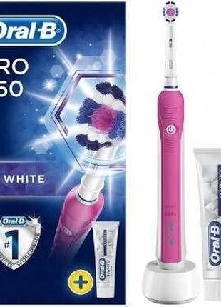 Електрична зубна щітка Oral-B 80299438 Pro 650 3D біла рожева