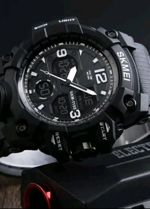 Мужские часы SKMEI Черные Надёжные наручные часы для Военных