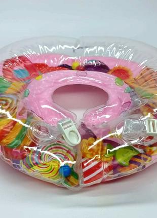 Надувной Круг Shantou Для купания малыша "Конфетки" розовый R2011