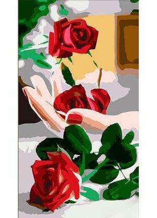 Картина по номерам "Роза на руке" 50х25 см