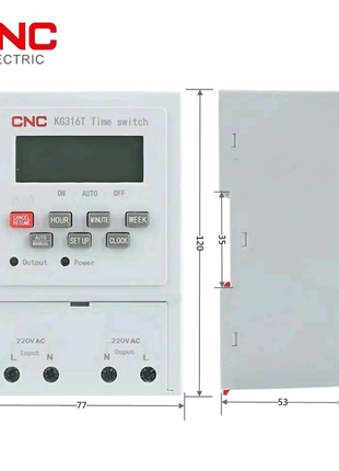 Електронний часовий таймер CNC KG316  на DIN рейку