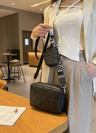 Женская сумка Эко кожа черная + кошелек
