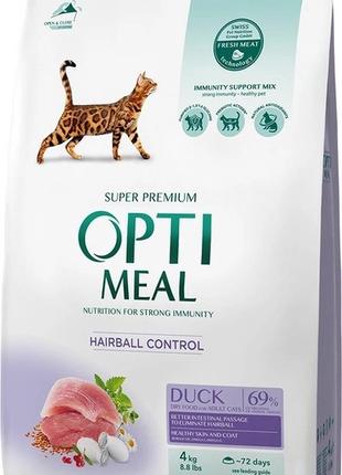Сухой корм Optimeal для взрослых кошек с эффектом выведения ше...