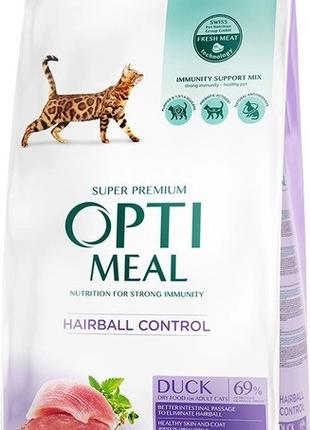 Сухой корм Optimeal для взрослых кошек с эффектом выведения ше...