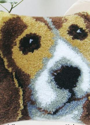 Набор для ковровой вышивки Подушка Собака (наволочка с канвой,...