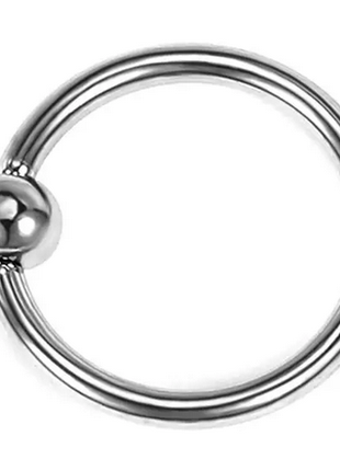 Сережка-Кольцо для пирсинга с шариком из медицинской стали 1.2 мм