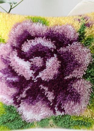 Набор для ковровой вышивки Подушка Фиолетовая роза (наволочка ...