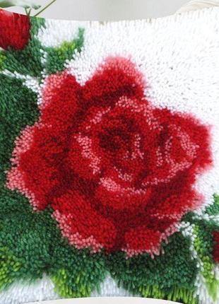 Набор для ковровой вышивки Подушка Роза (наволочка с канвой, н...