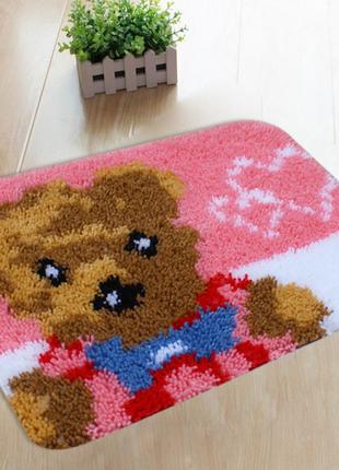 Набор для ковровой вышивки коврик мишка (основа-канва, нитки, ...