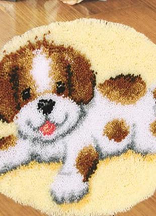 Набор для ковровой вышивки коврик щенок (основа-канва, нитки, ...