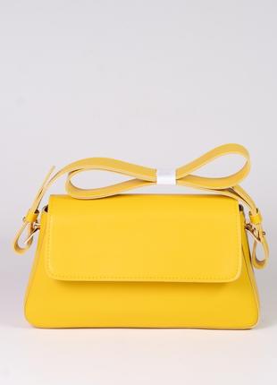 Жіноча сумка жовта сумка трапеція жовтий клатч сумка багет сумочк