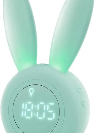 Zielony Детский световой будильник HomeAlexa, в форме кролика,...