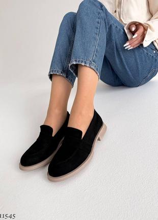 Туфлі жіночі чорні натуральна замша