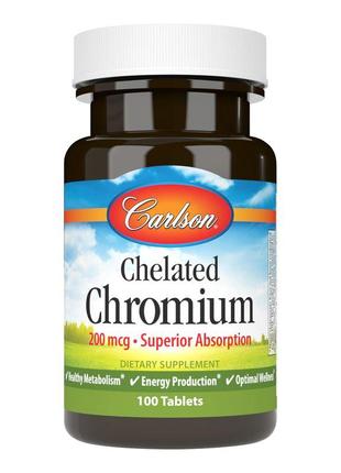 Вітаміни та мінерали Carlson Labs Chelated Chromium, 100 таблеток