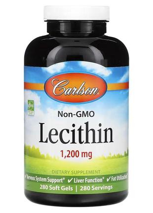 Натуральна добавка Carlson Labs Lecithin 1200 mg, 280 капсул