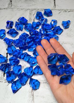 Кристали лід колотий синій, декоративний, акрил, 2,8х2 см, 50 шт.