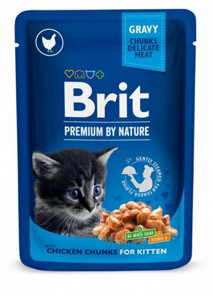 Вологий корм для кошенят Brit Premium Cat Pouch з куркою 100г