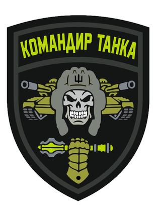 Шеврон череп в шлеме танкист ВСУ "Командир танка" Шевроны на з...
