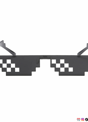 Пиксельные черные очки Minecraft очки майнкрафт
