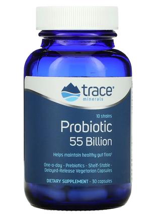 Пробиотик, 55 миллиардов, Probiotic, Trace Minerals, 30 капсул
