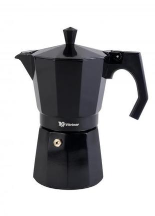 Кофеварка гейзерная Vitrinor Black VR-1224297 600 мл 9 чашек