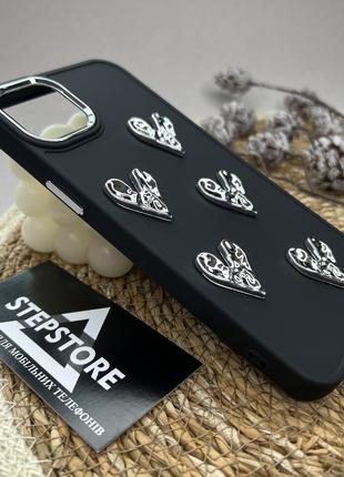 Чехол для IPhone 14 Plus Сердечки 3D объемный противоударный с...