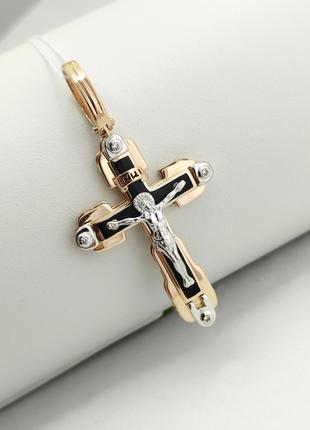 Золотой крест с эмалью Ukr-gold