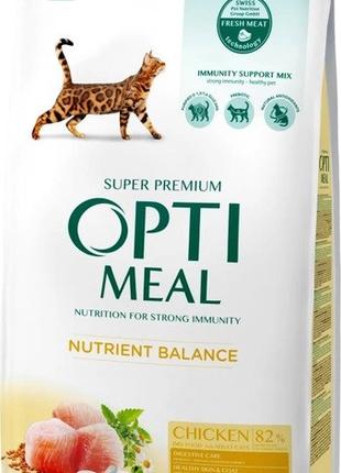 Сухой корм Optimeal для взрослых кошек с курицей 1,5 кг