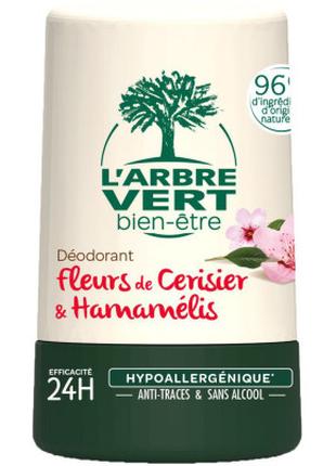 Дезодорант L'Arbre Vert с экстрактами цветов вишни и гамамелис...