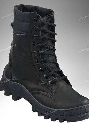 Берцы кожаные деми / тактическая демисезонная обувь TOR (black)