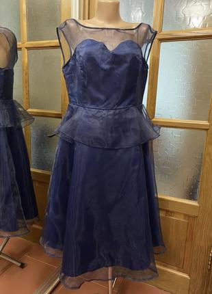 Нарядное платье из воздушной органзы с панской в стиле ретро