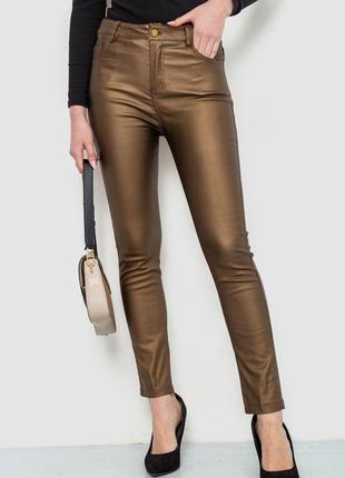 Штани жіночі стрейч, колір темно-золотистий, розмір L, 246R3019