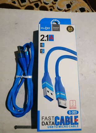 Кабель KLGO S-303 USB-Micro USB.Новый.