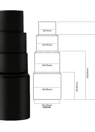 Адаптер переходник для насадок 32мм 35 мм три ступени резина