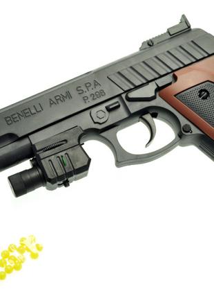 Пістолет на пульках з лазером і ліхтариком, в кульку P298+