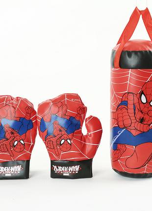 Детские боксерские перчатки и подвесная груша Человек паук