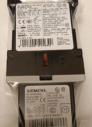Контактор Siemens 3RT1015-1APO4-3MAO + блок  контактов + варистор