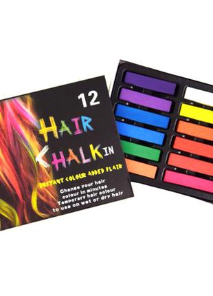 Мелки для волос CEL-134, 12 цветов в наборе