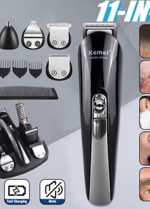 Машинка триммер для стрижки волос KEMEI KM-600 (11 В 1 + Подст...