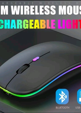 Беспроводная Bluetooth мышь, RGB подсветка