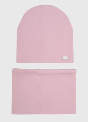 Набір шапка+снуд для дівчинки Kraft MISS Рожевий (2000990453914D)