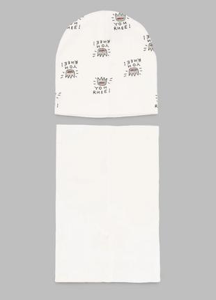 Набір шапка+снуд для дівчинки Kraft 484TK 48-50 Білий (2000990...
