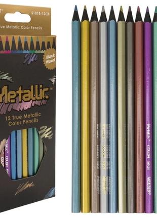 Кольорові олівці 12 кольорів MARCO 5101B-12CB Різнокольорові (...