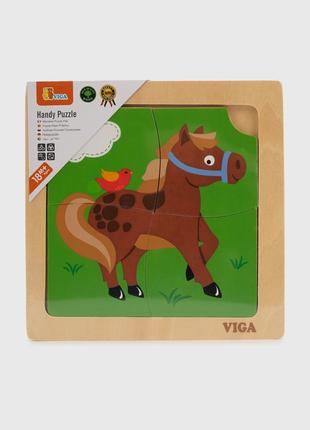 Пазл "Кінь" Viga Toys 51312 Різнокольоровий (6934510513122)