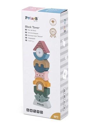 Дерев'яна пірамідка-балансир Viga Toys PolarB Башенка (44070) ...