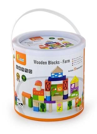 Набір будівельних блоків Viga Toys Ферма (2400640953014)