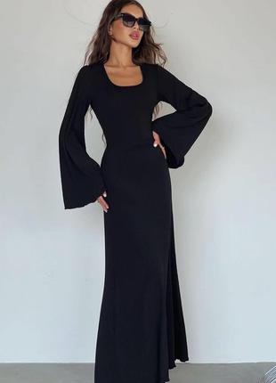 Идеальное Шикарное платье макси длины черный