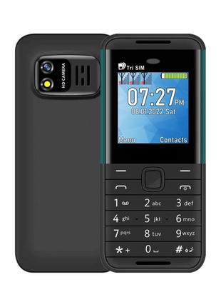 Мини мобильный телефон AIEK BM5310 3SIM Черно - Зеленый