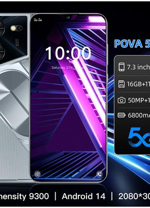 Global Pova 5 Pro, 7,3HD-экран, 16 ГБ, 1 ТБ, 6800 мАч