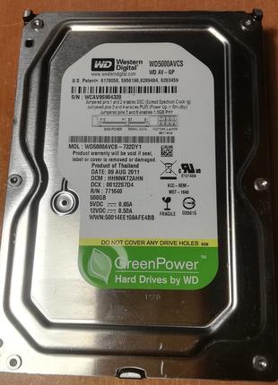 Western Digital WD5000AVCS SATA2, 5400 rpm, 16MB, Green